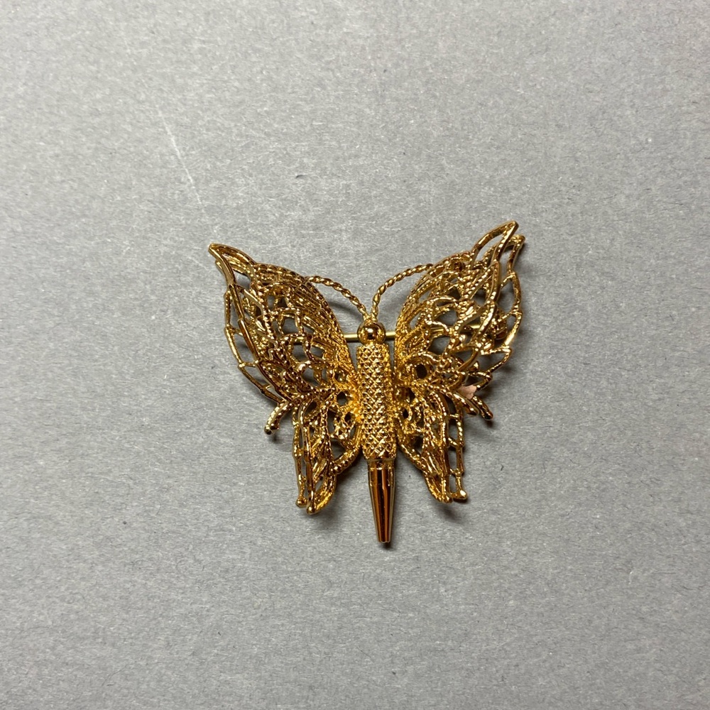 Vintage gold Monet butterfly pin